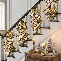 Christmas Stair Wall Decor with LED Light - 5 Colours