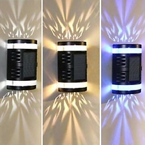 2 or 4 Solar Hollow Pattern Outdoor Wall Lights - 3 Colours