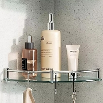 Glass Corner Storage Floating Shelf - 2 Sizes
