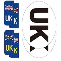UK Car Stickers for driving in Europe - Yellow or White