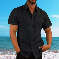 Men's Buttoned Linen Shirt! - 5 Colours & 7 Sizes