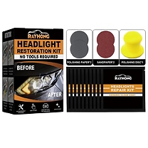 Car Headlight Restoration Kit - Crystal Plated Polish, Scratch Remover & Yellowing Prevention