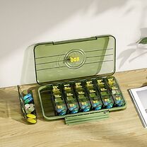 Portable Weekly Medicine Pill Organiser Case - 5 Colours, 3 Sizes