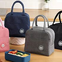 1 or 2-Pack Insulated Thermal Lunch Bags - 4 Colours
