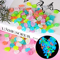 50-1000 Glow-In-The-Dark Pebbles - 8 Colours