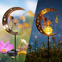 Solar Fairy Moon Decorative LED Stake Light
