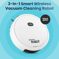 3-in-1 Smart Wireless Vacuum Cleaning Robot - Black or White!