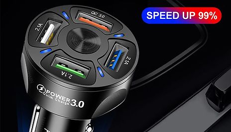 4-Port Universal USB Car Charger! - 2 Colours