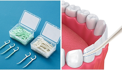50, 100 or 150-Pack of Ultra-Fine Tooth Floss Sticks - Round or Silk Wire