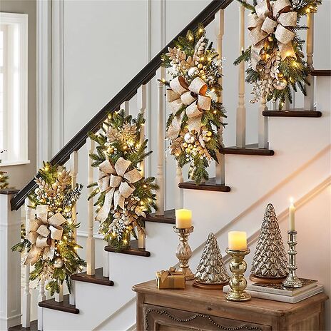 Christmas Stair Wall Decor with LED Light - 5 Colours