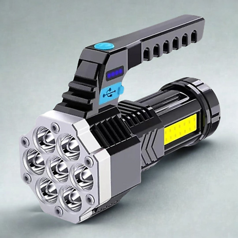 7-LED USB Rechargeable Flashlight With Cob Side Light