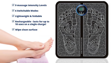 USB Rechargeable EMS Foot Massager with Optional Remote