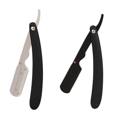 Men’s Manual Razor Shaver with Optional 100-Pack Razor Blades - Black or Silver