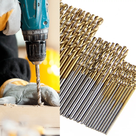 Universal Titanium Coated Drill Bit Set - Pack of 50 or 100!