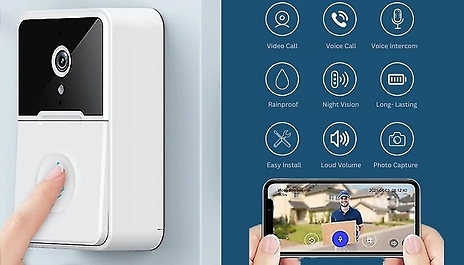 Wireless Night Vision Motion Sensor Doorbell with Chime