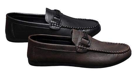 Men’s PU Leather Lightweight Slip-On Shoes - 2 Colours, 6 Sizes