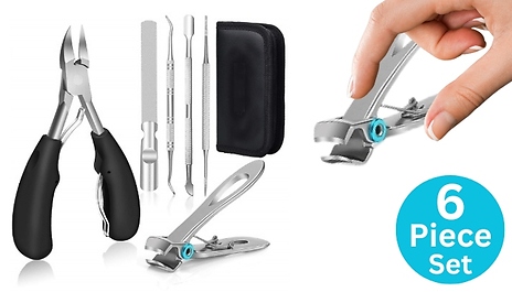 6-Piece Thick Nail Clippers Set - 2 Colours