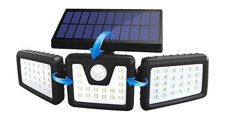 74 LED Solar Powered Motion Sense Garden Wall Light - 1 or 2 Pack