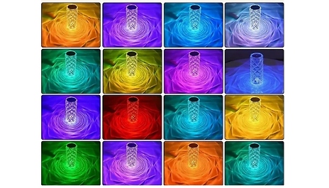 16 Colour-Changing Rose Crystal Lamp! - Touch & Remote Controlled