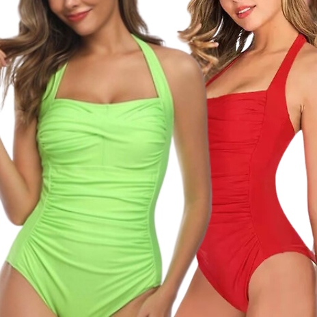 1 or 2 Tummy Control One-Piece Swimsuits - 5 Colours, 5 Sizes!