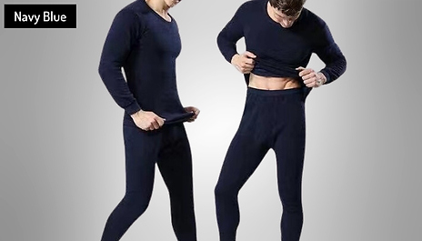 Men’s Thermal Fleece-Lined Long Johns Set - 4 Colours, 5 Sizes!