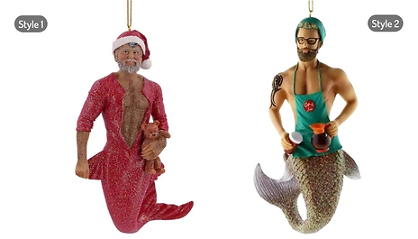 Quirky Mermen Christmas Tree Decorations - 12 Styles