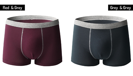 2 or 4-Pack Mens Cotton Boxer Shorts - 2 Styles, 6 Colours, 5 Sizes