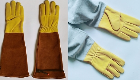 Heavy-Duty Goatskin Long Sleeve Gardening Gloves - 2 Colours & 4 Sizes