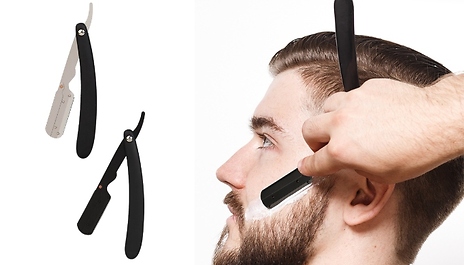 Men’s Manual Razor Shaver with Optional 100-Pack Razor Blades - Black or Silver