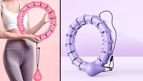 Adjustable Exercise Hoop with Suspended Weight - 2 Colours & 4 Sizes
