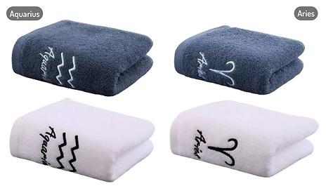 One or Two Star Sign Embroidered Towels - 72 Options!
