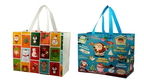 12 or 24-Piece Structured Christmas Gift Shopping Bags