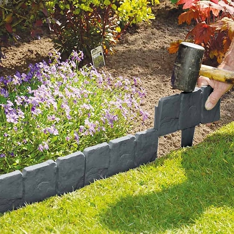 Grey Cobbled Stone Effect Garden Edging - Up to 80-Pieces