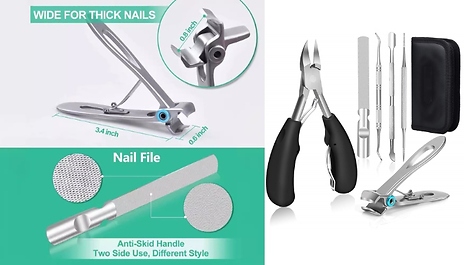 6-Piece Thick Nail Clippers Set - 2 Colours