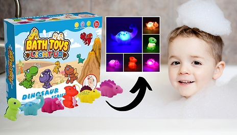 Kids Light-Up Touch-Sensor Dinosaur Bath Toys