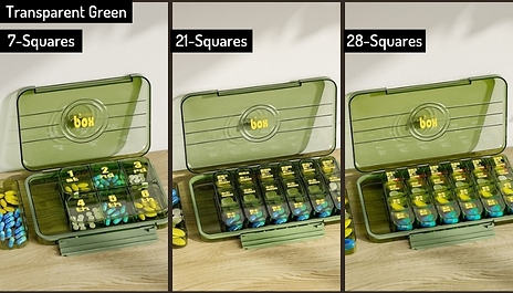 Portable Weekly Medicine Pill Organiser Case - 5 Colours, 3 Sizes