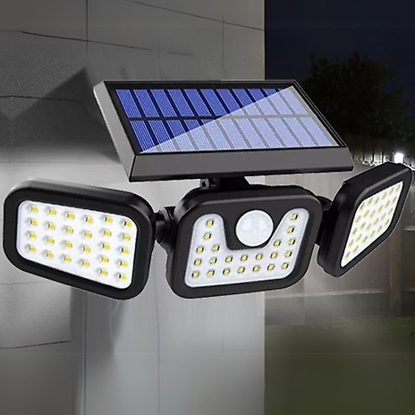 74 LED Solar Powered Motion Sense Garden Wall Light - 1 or 2 Pack