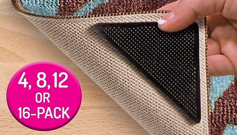Reusable Anti-Slip Rug & Mat Grip Pads – 4, 8, 12 or 16-Pack