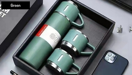 500ml Stainless Steel Vacuum-Insulated Flask Set - 6 Colours