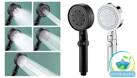 5 Mode High-Pressure Water-Saving Shower Head - 2 Colours!