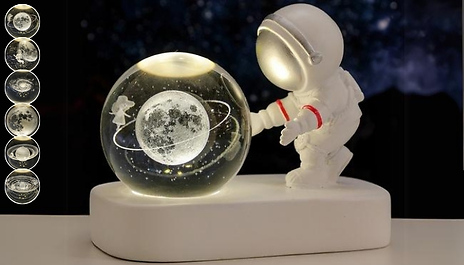 Crystal Ball Astronaut Bedside Night Light - 6 Designs