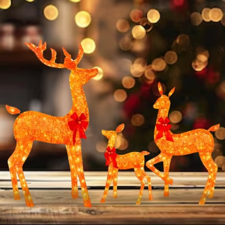 2D LED Christmas Reindeer Decorations - Buy 1 or All 3!