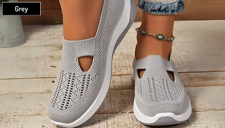 Women's Breathable Cut-Out Slip-On Trainers - 8 Colours, 7 Sizes!