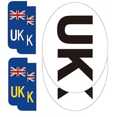 UK Car Stickers for driving in Europe - Yellow or White