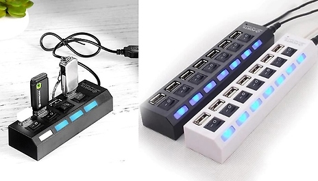 4 or 7-Port Universal USB Charging Station – Black or White