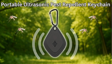 Portable Ultrasonic Pest Repellent Keychain - 2 Colours