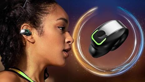 Single Ear Clip-On Wireless Headset - 3 Colours