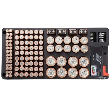 116-Slot Large Capacity Battery Organiser Box and Tester!
