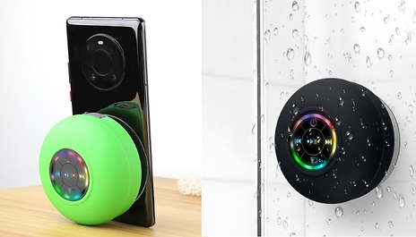 Waterproof Bluetooth Shower Speaker with LED Lights - 6 Colours