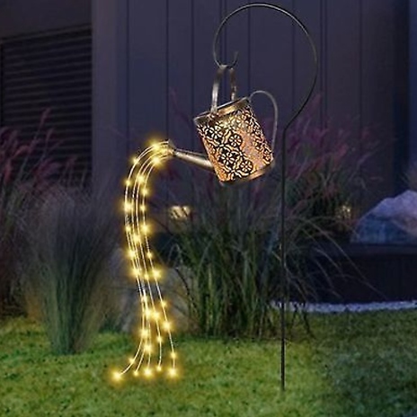 Hanging Solar-Powered Sprinkle Light Watering Can - 2 Styles